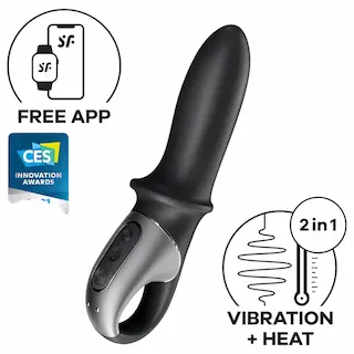 Satisfyer Hot Passion – anální vibrátor s ohřevem ovládaný aplikací (černý)