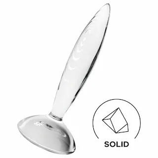 Satisfyer – skleněné dildo – vroubkované – čiré