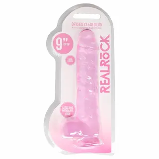 Realistické dildo s varlaty – 9 / 23 cm, růžové