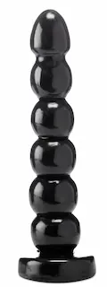 HardToys Blitzkrieg, černé vinylové dildo 29,5 x 4,5–5,5 cm