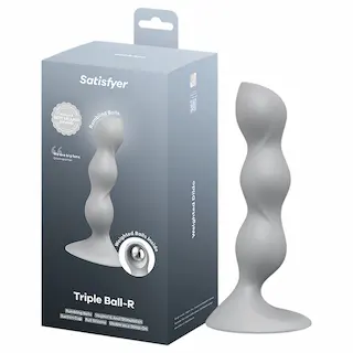 Satisfyer Triple Ball-R – dildo s korálky – šedá