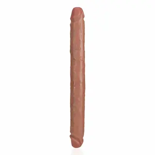 Oboustranné dildo RealRock Straight Slim Double 14″ Tan, oboustranné dildo 35,2 x 3,8 cm