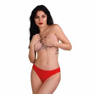 Daring Intimates Nicolette crotchless panty Red S/M