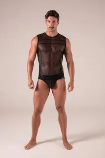Tílko Absolu Male Seduction M/L, pánské síťované fetiš tílko