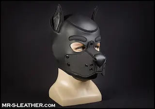 Psí maska Mr. S Leather Neoprene K9 Hood černá