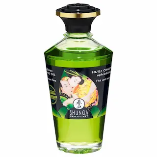 Shunga – masážní olej s hřejivým efektem – zelený čaj – 100 ml