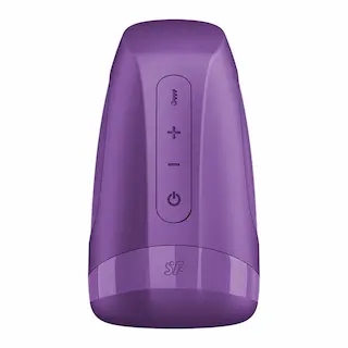 Satisfyer Men Heat Vibration Dark Berry Battery Series, vibrační masturbátor s vyhříváním na baterie