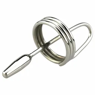 DeepRing – dilatační kroužek na penis – kovový – 9 cm – stříbrný