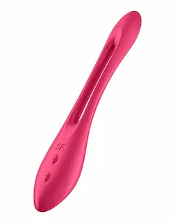 Satisfyer Elastic game Multifunkční párový vibrátor – červený