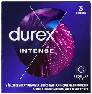 Durex Intense Orgasmic – vroubkované kondomy (3 ks)