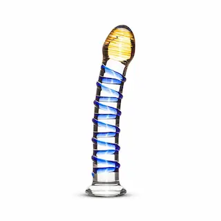 Gildo Glass Dildo No. 1, strukturované skleněné dildo 17,8 x 2,8–3,6 cm