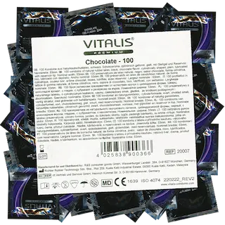 Vitalis Premium Bulk-Pack: Chocolate/Black, 100 condoms