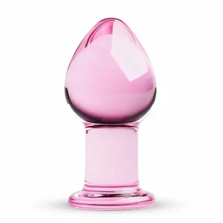 Gildo Handmade Glass Butt Plug No. 27 Pink, skleněný anální kolík 8,7 x 4,5 cm
