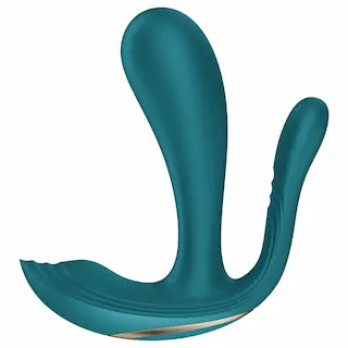 Satisfyer Top Secret+ – nositelný vibrátor se 3 rameny (zelený)