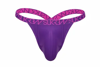 Pánská tanga Sukrew Bubble Thong Tyrian Purple M, fialová pánská tanga