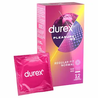 Durex Pleasure Me – kondomy s drážkami a tečkami – 12 ks
