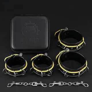 Dungeon Lab „HUNTER“ Restraint Set (Yellow) RECOMMENDED, sada pout s možností využití pro elektrosex