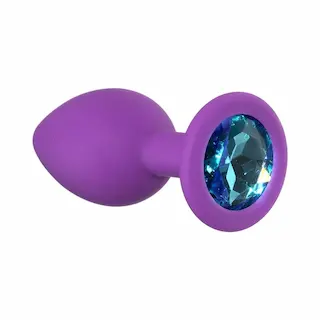 Lola Games Emotions Cutie Small Purple-Light Blue Crystal, silikonový anální kolík 7 x 2,8 cm