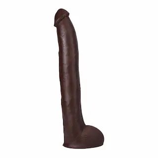 Doc Johnson Signature Cocks Hollywood Cash ULTRASKYN 11″ Cock with Vac-U-Lock Suction Cup, hnědé dildo s Vac-U-Lock přísavkou 29 x 4,6 cm
