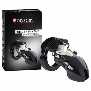 Mystim – elektro klec na penis – Black Edition – Pubic Enemy No 1