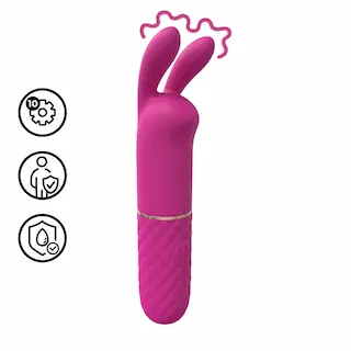 Shots Loveline Mini Rabbit Vibrator, silikonový přikládací vibrátor 11,1 x 2,6 cm