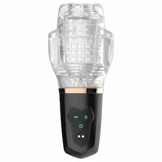 Funny Me Rocket Cup – masturbátor sání a vibrace – průhledný/černý