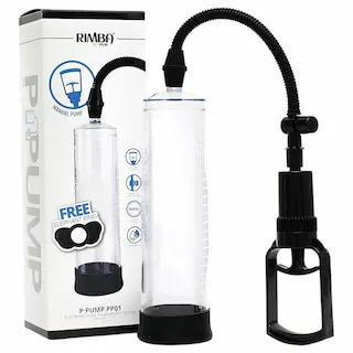 Rimba – vakuová pumpa na penis – dvouprstová – průhledná