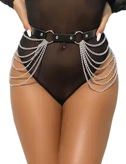 All-match trend metal tassel dark punk chain belt