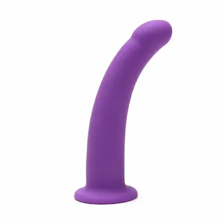 Dildo Me You Us 7″ Curved Silicone fialové, silikonové dildo s přísavkou 18,3 x 3,9 cm