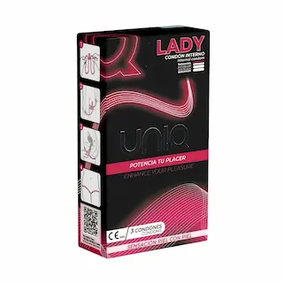 UNIQ – LADY CONDOM LATEX FREE FEMALE CONDOMS WITH GARTER BELT 3 UNITS