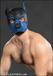 Psí maska Mr. S Leather Neoprene K9 Hood modrá (Cobalt)