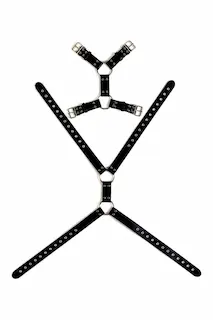 VIRGITE Pánské bondage body ve stylu harnessu MOD. 5 Černé
