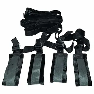S&M – poutací bondage sada k posteli – černá