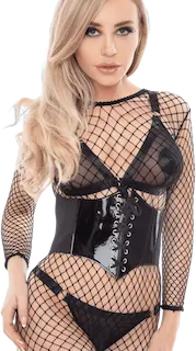Kinky Diva PVC Front Waist Cincher L/XL