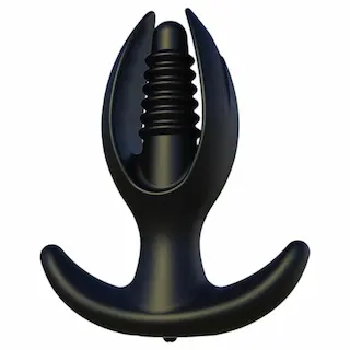 Kangvo – magnetický, nafukovací rýhovaný anální kolík (černý)