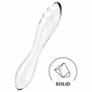 Satisfyer Dazzling Crystal 1 – oboustranné skleněné dildo – čiré