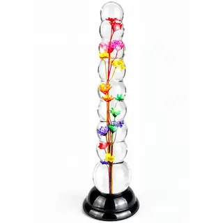 ToyJoy Bloomé Everlasting Bloom Beaded Dong, dildo s květy v epoxidové pryskyřici 20,3 x 2,3–4 cm