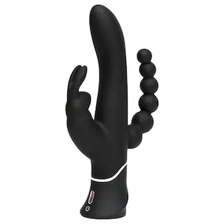 Happyrabbit Triple – vibrátor na klitoris a anální stimulaci – dobíjecí černý