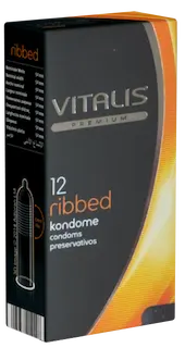 VITALIS Premium Single: Ribbed, 12 condoms