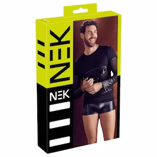 NEK – Dlouhý rukáv s křížovými páskami pro muže (černá)