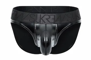 Slipy Sukrew Wet Look Classic Brief Fetish Black