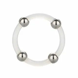 Kroužek na penis CalExotics Steel Beaded transparentní