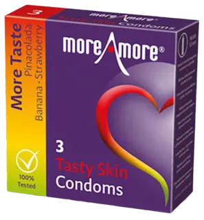 More Amore Single: Tasty Skin, 3 condoms with tasty flavours