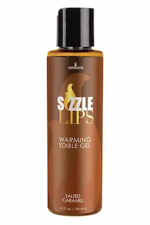 Sensuva Sizzle Lips Hřejivý Gel Slaný Karamel 125 ml