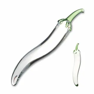 Gläs Glass Naturals Chili Pepper Dildo, skleněné dildo 20,5 x 1,3–3 cm