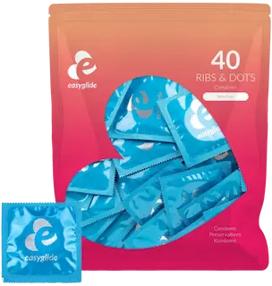 EasyGlide – Ribs and Dots Condoms – 40 pieces