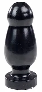 Pluggiz Easy Second, černý vinylový anální kolík 15 x 3–5,9 cm