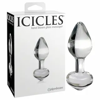 Icicles No. 44 – anální kolík – kuželový tvar – sklo čiré