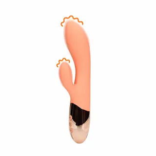 Ultra měkký silikonový králíčkový vibrátor – Ceramic Peach