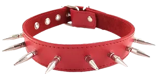 ROUGE Leather Spiked Collar with 1 inch Spikes Red